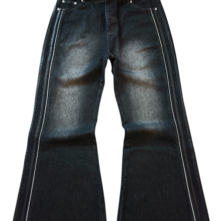Dark Road Flared Denim Jeans